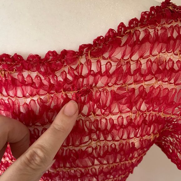 1950s Raspberry Ribbon Dress - Picture 6 of 6